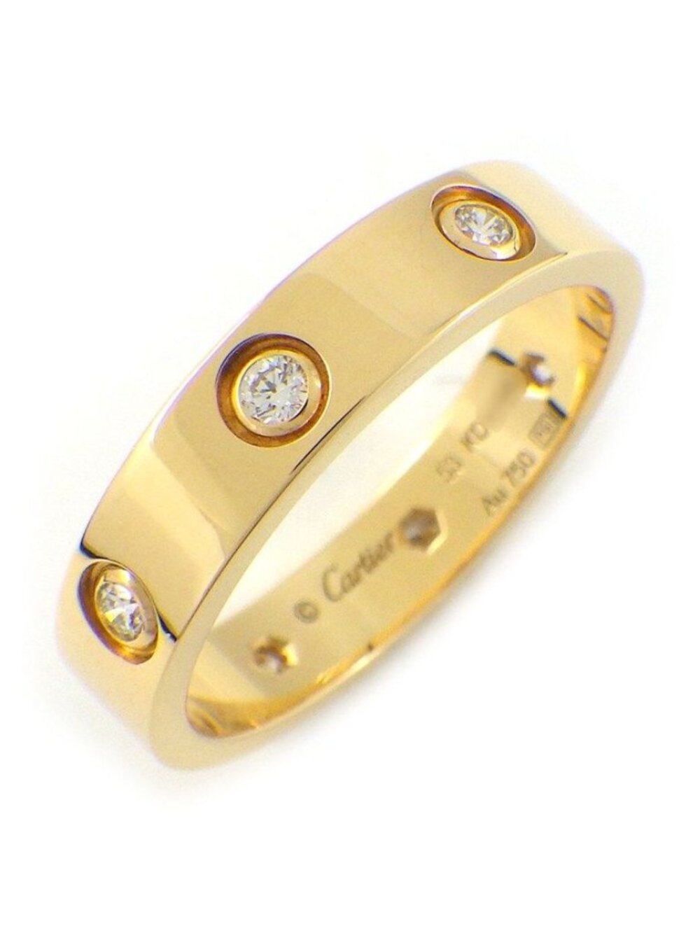 Cartier Ring Love Small Model SM Full Points Diamond Total 18k Yellow Gold